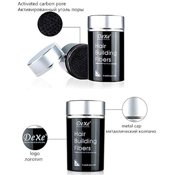 Dexe Hair Building Thickening Fibers For Man & Women, Black, 22 g - Image 3